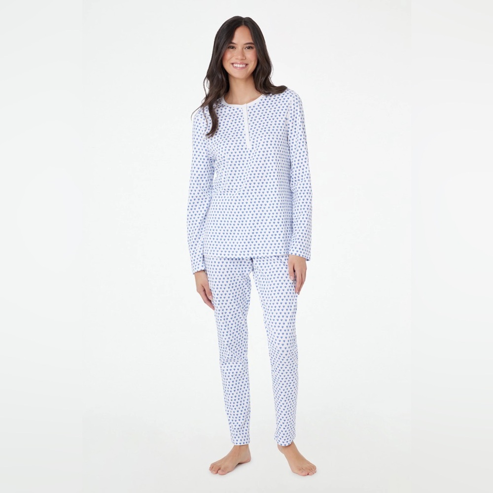 NWT ROLLER RABBIT Blue Heart Pajamas. NEW in box. Women’s XS.